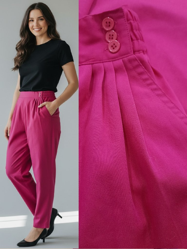 Vtg 80s High Rise Fuchsia Pants - Hutton Sport Brand